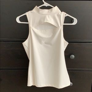 Bebe mock neck cutout top